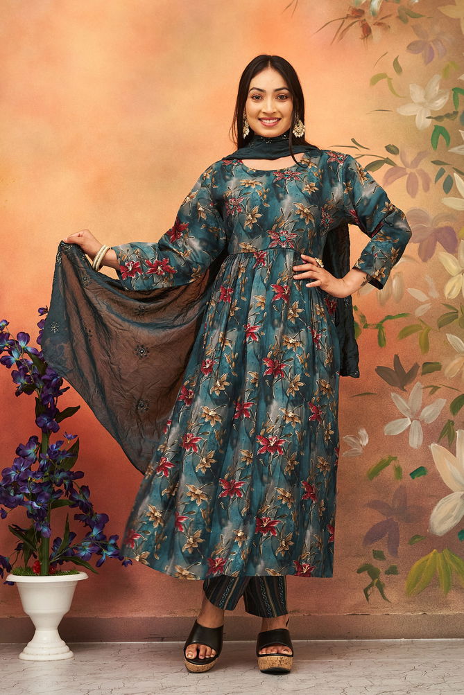 Kangana Banwery Viscose Chanderi Printed Kurti With Bottom Dupatta Wholesale Price In surat